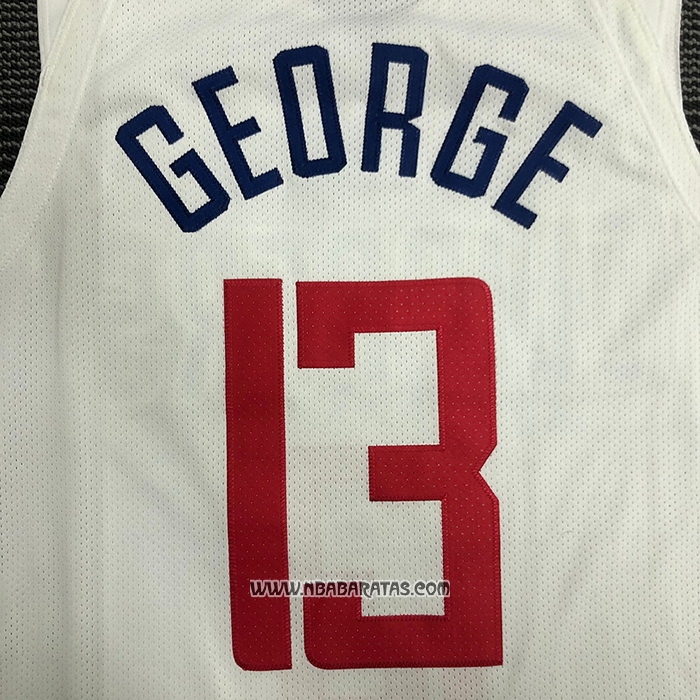 Camiseta Los Angeles Clippers Paul George #13 Association 2020-21 Autentico Blanco